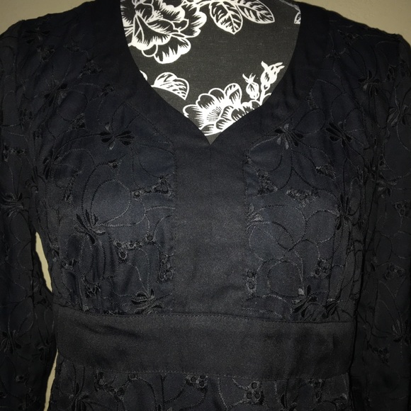 10P CHARTER CLUB BLACK EYELET LINED SIDE ZIP TOP - Picture 2 of 13
